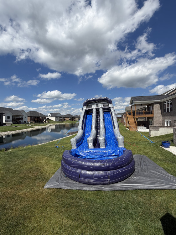 19' Purple Thunder Dual Lane Water Slide