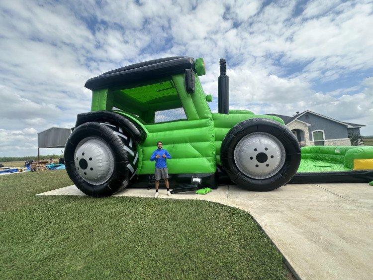 40’ Big Green Tractor Bounce House W/Slide Combo 40’ Big Green Tractor Bounce House W/Slide Combo