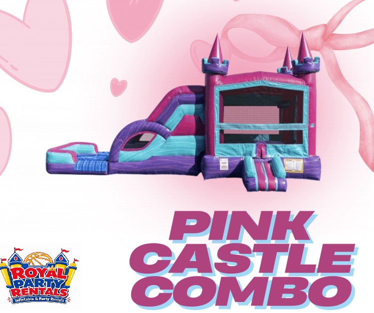 Pink Castle Bounce House W/Slide Combo (WET/DRY) Pink Castle Bounce House W/Slide Combo (WET/DRY)